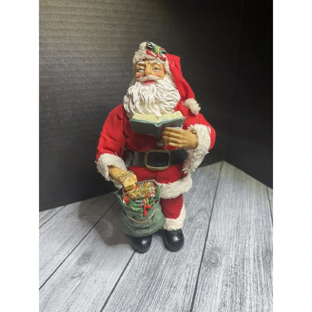 Vtg Rare Albert Price Santa Claus With The Naughty & Nice Book And Bag Of Toys